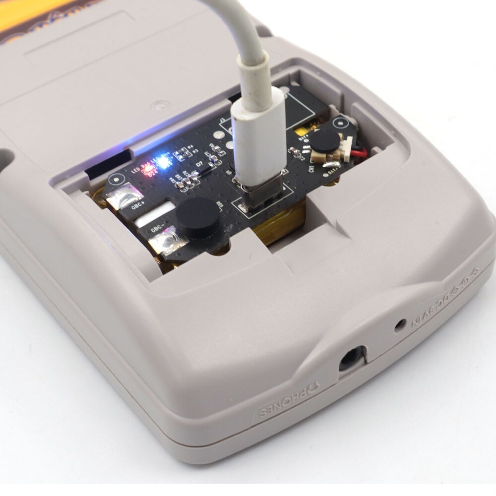 GBC AMOLED OLED Touch Screen Rechargeable Battery Li-ion White Kit For GameBoy