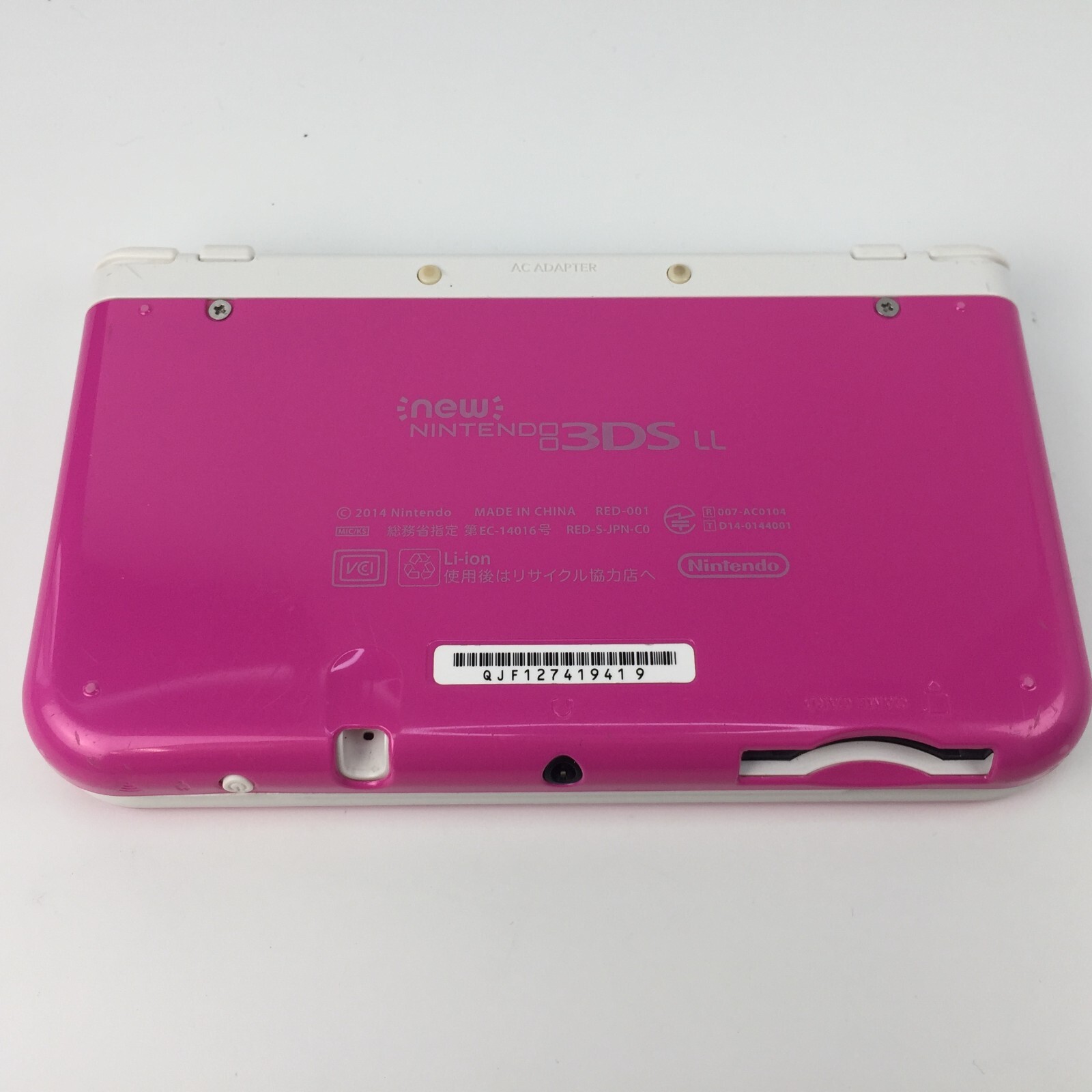 【Very Good】Nintendo New 3DS LL Pink x White Console ONLY Japanese Edition #dj06