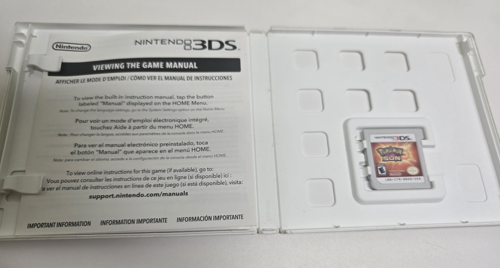 Pokémon Sun (Nintendo 3DS, 2016) Complete In Box CIB Authentic Tested Works Case