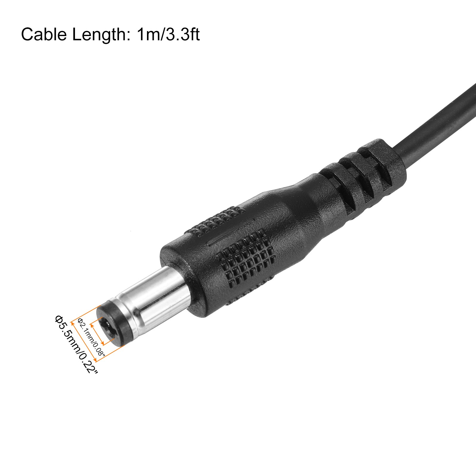 USB-DC Cable 5V 2A 5.5×2.1mm for [Brand] 1m Black