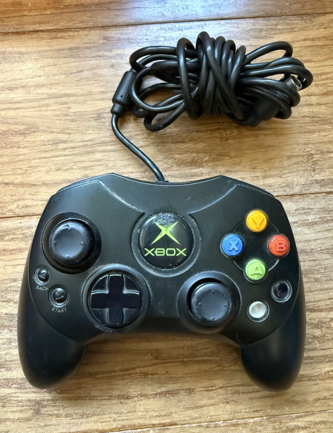Microsoft Xbox Controller S OEM Black X08-69873 • Tested • No Breakaway Cable