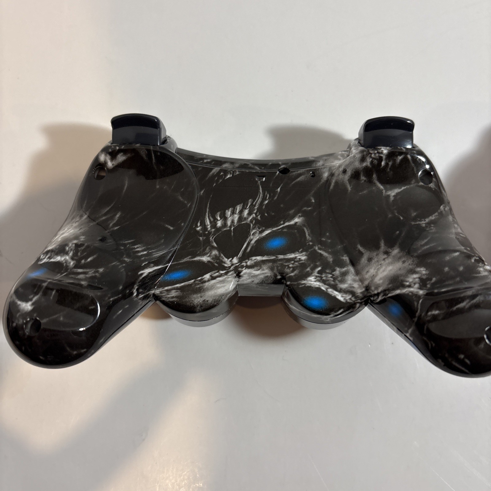 (2) PlayStation 3 PS3 Controllers Third Party Black Skulls & Red Cosmos Galaxy