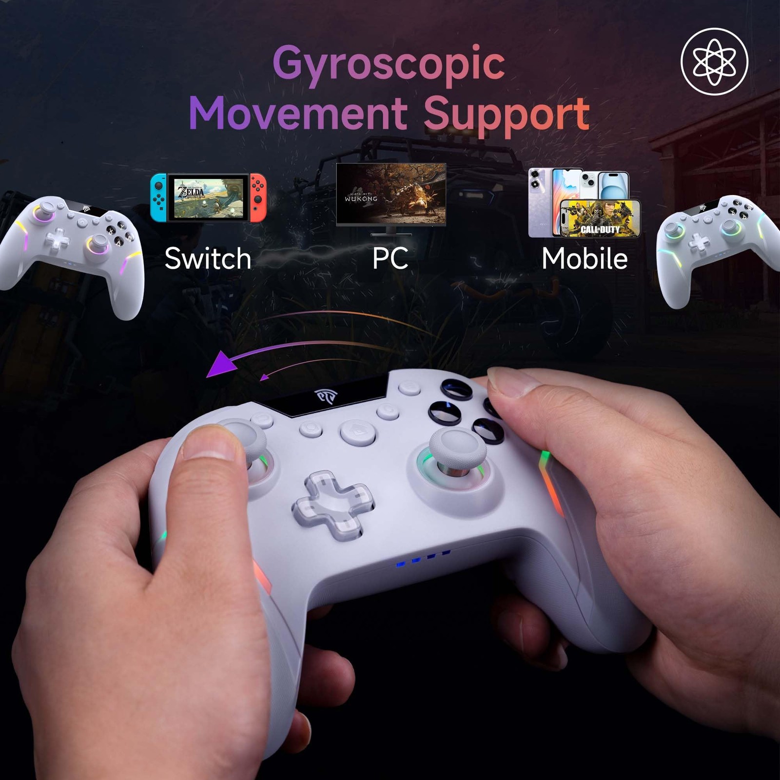 X20 Wireless Gaming Controller with RGB Backlit, 2-Stage Hall Effect Stick, 1…