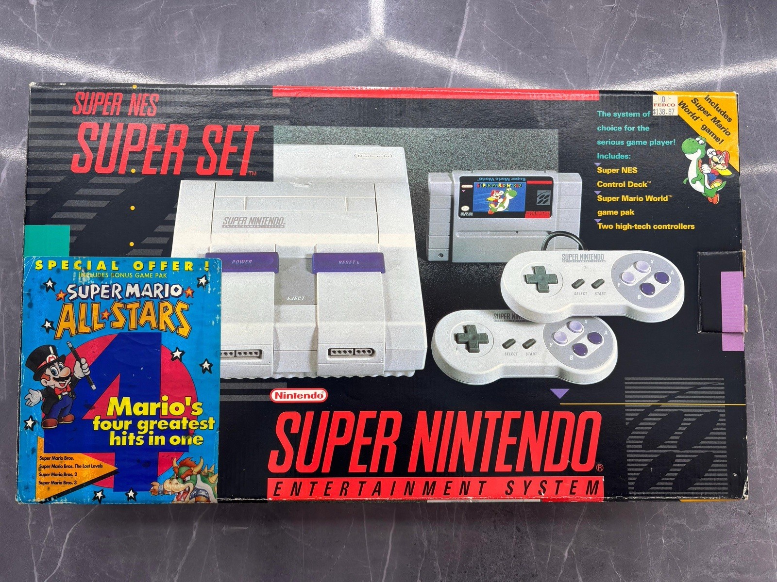 Super Nintendo SNES set In Box Matching Serial # PRISTINE CONDITION