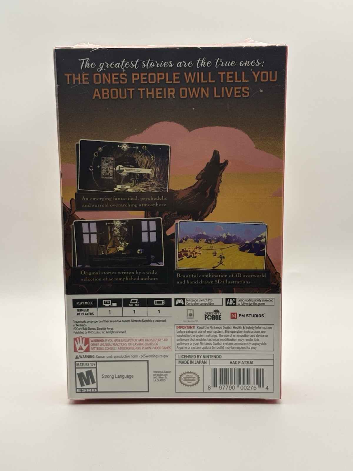 Where The Water Tastes Like Wine Steelbook Edition Switch New Sealed