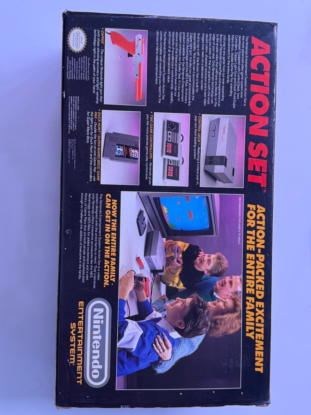 1989 oval seal Action Set complete in box original Nintendo NES Near Mint