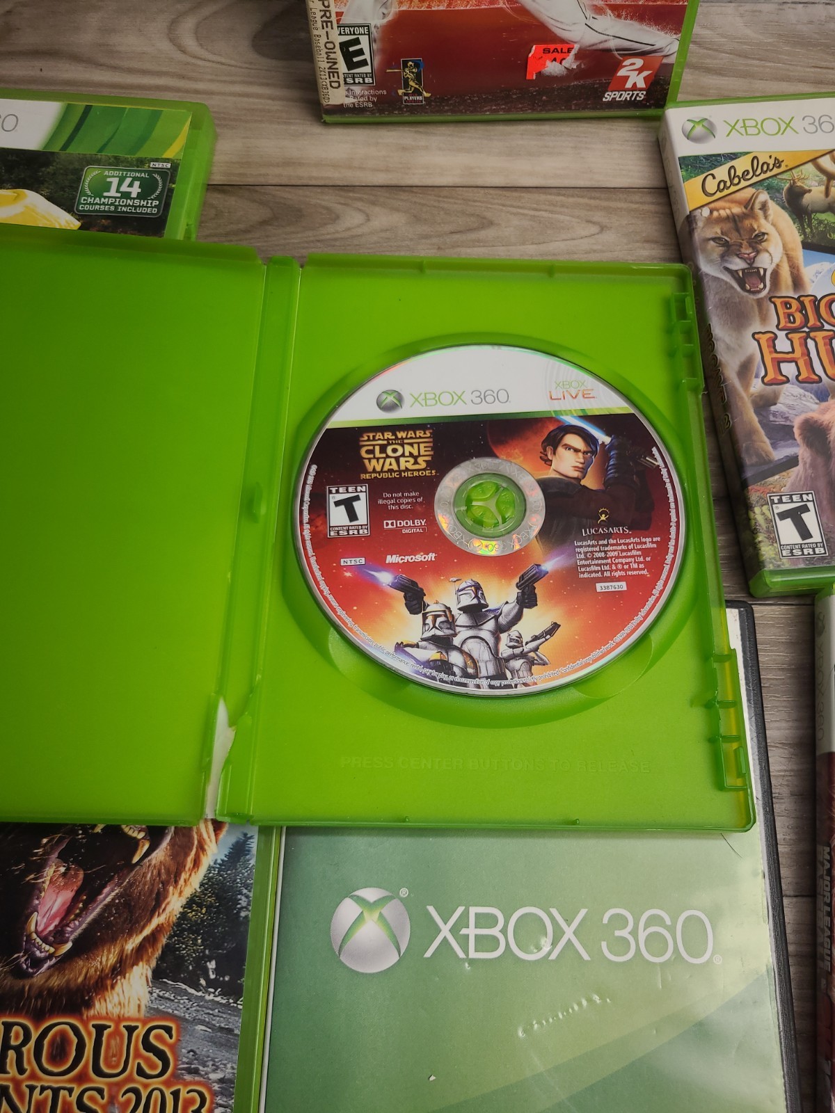 Lot If 10 Xbox 360 Games Civilization Revolution Stat Wars Cabelas Masters