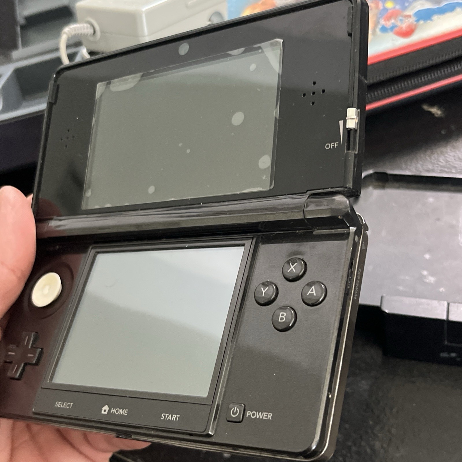 3DS Original US Console Black – Tested Working W/charger CTR 001 3 Games/2 cases