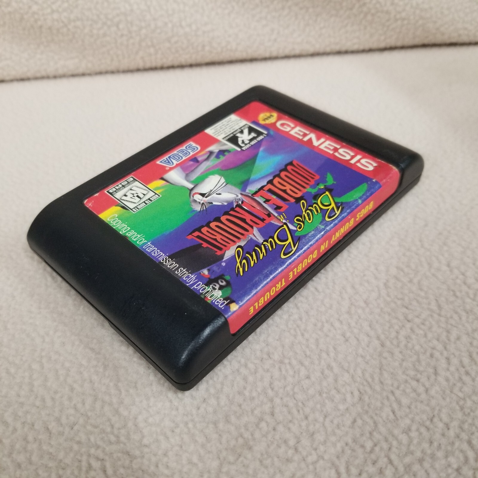 SEGA Genesis Bugs Bunny In Double Trouble Game Cartilage ONLY Contacts Cleaned!