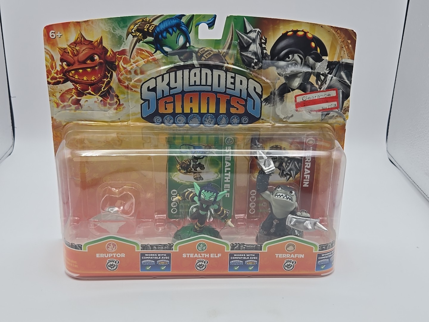Skylanders Giants 3-Pack Stealth Elf, Terrafin Figures & Cards – Missing Eruptor