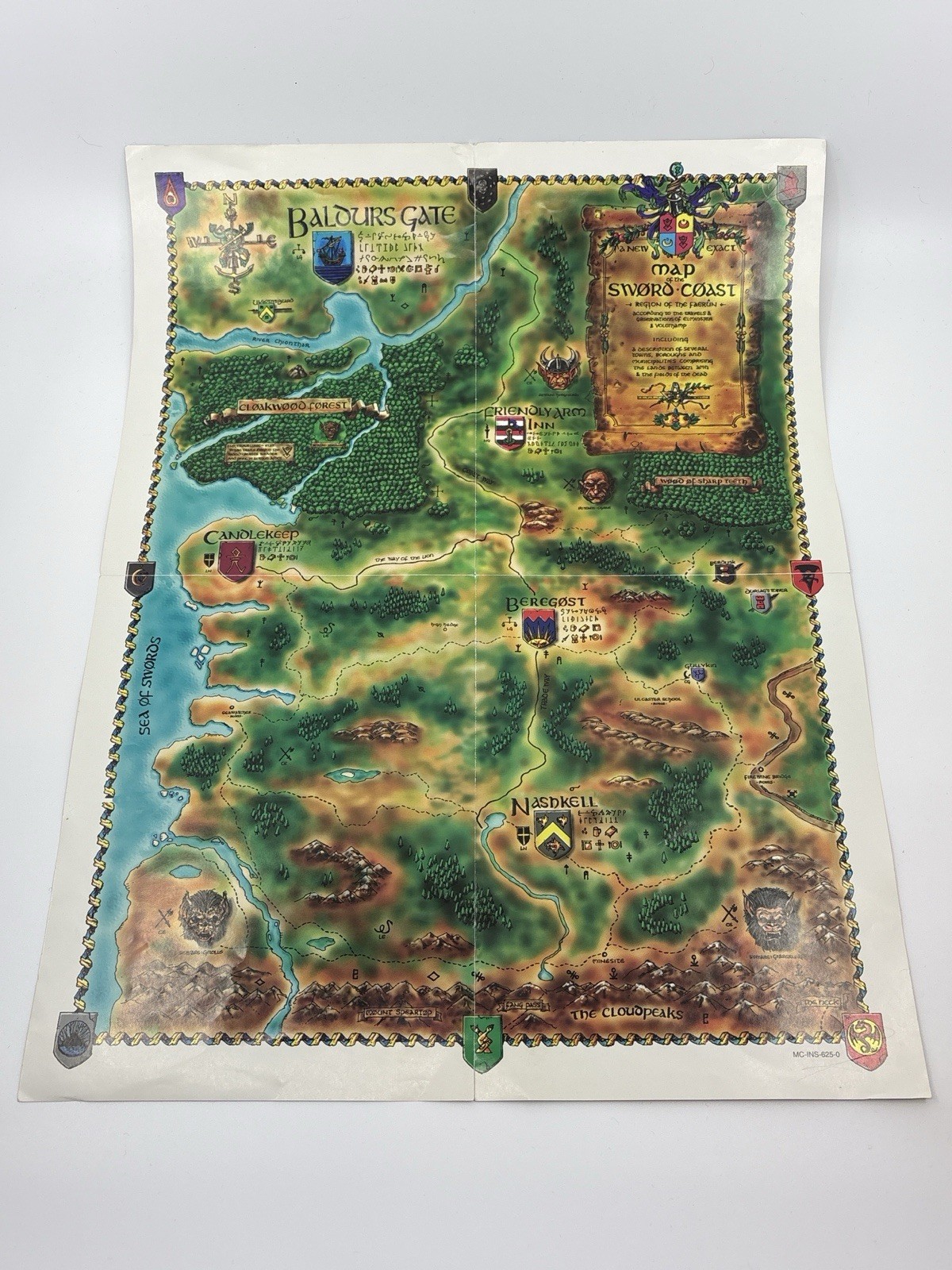 Original Baldur’s Gate Double-Sided Map Insert Sword Coast City MC-INS-625-0