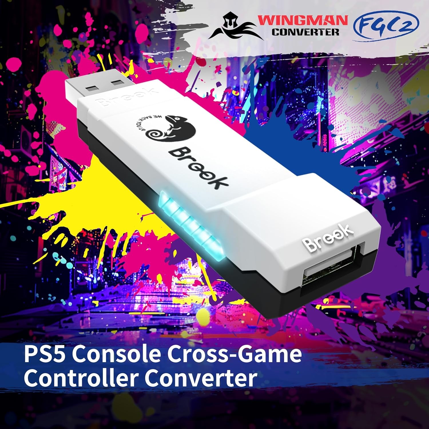 Brook Wingman FGC2 Wired Controller Adapter for PlayStation 5 and PC