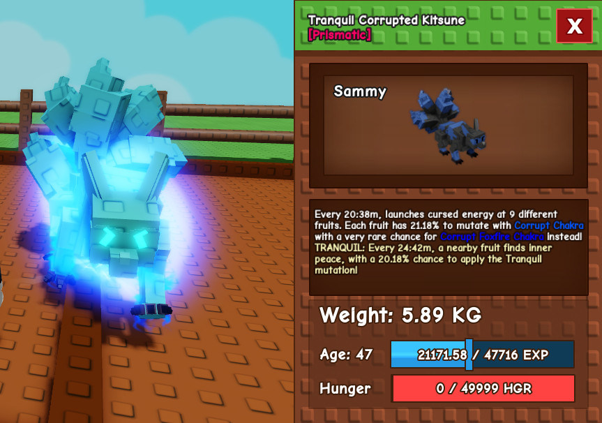 Tranquil Mutated Corrupted Kitsune! – Grow A Garden – Roblox – Fast & Easy!