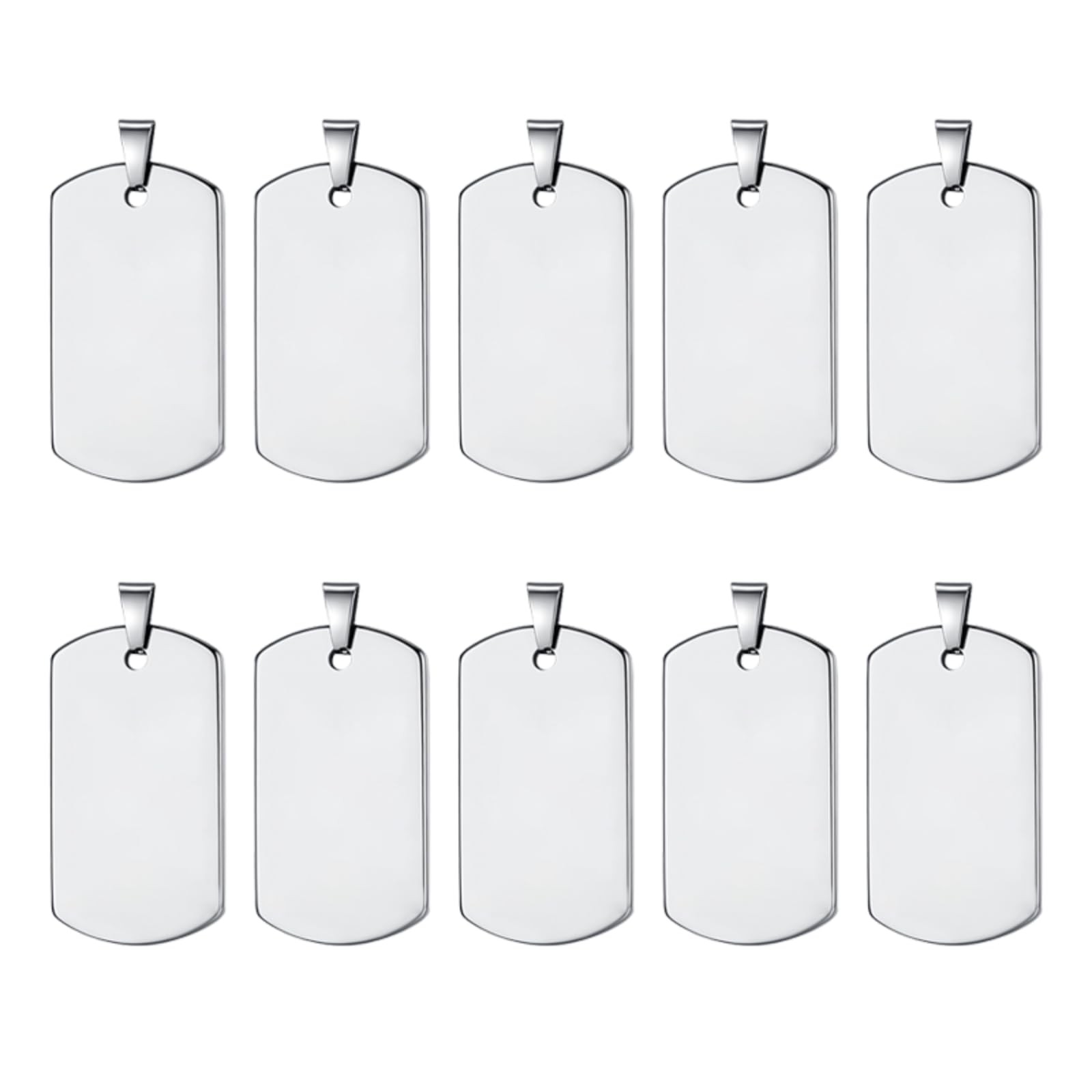 Dog Tags Military Blank for Laser 1.96 inch x 1.1 x 0.078 inch, Silver