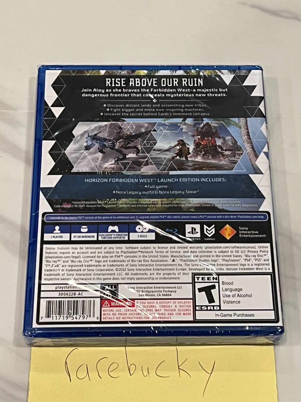 Horizon Forbidden West Launch Edition (PS4 Playstation 4) NEW SEALED Y-FOLD MINT
