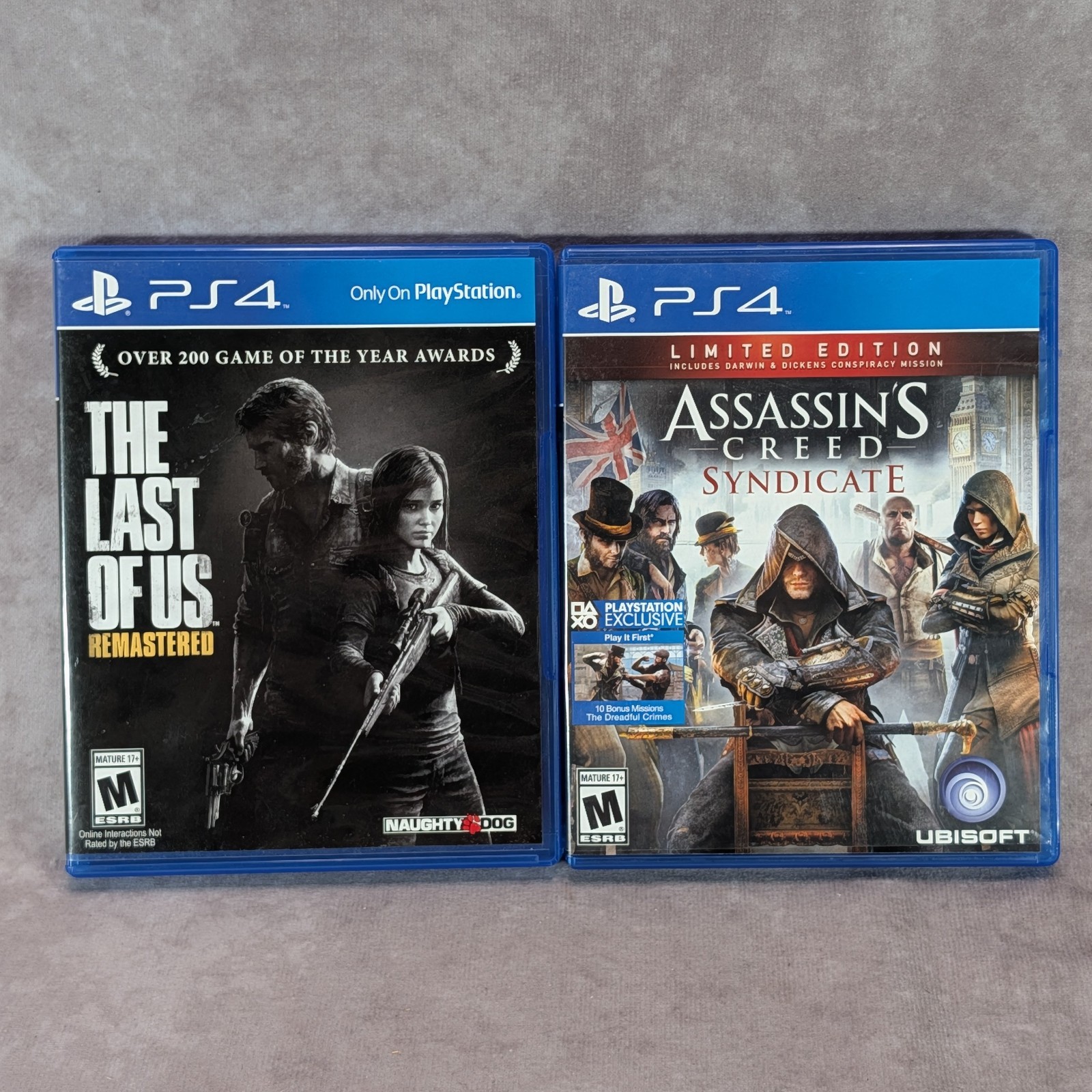 PS4 Lot The Last of Us Remastered & Assassins Creed Syndicate Limited Ed