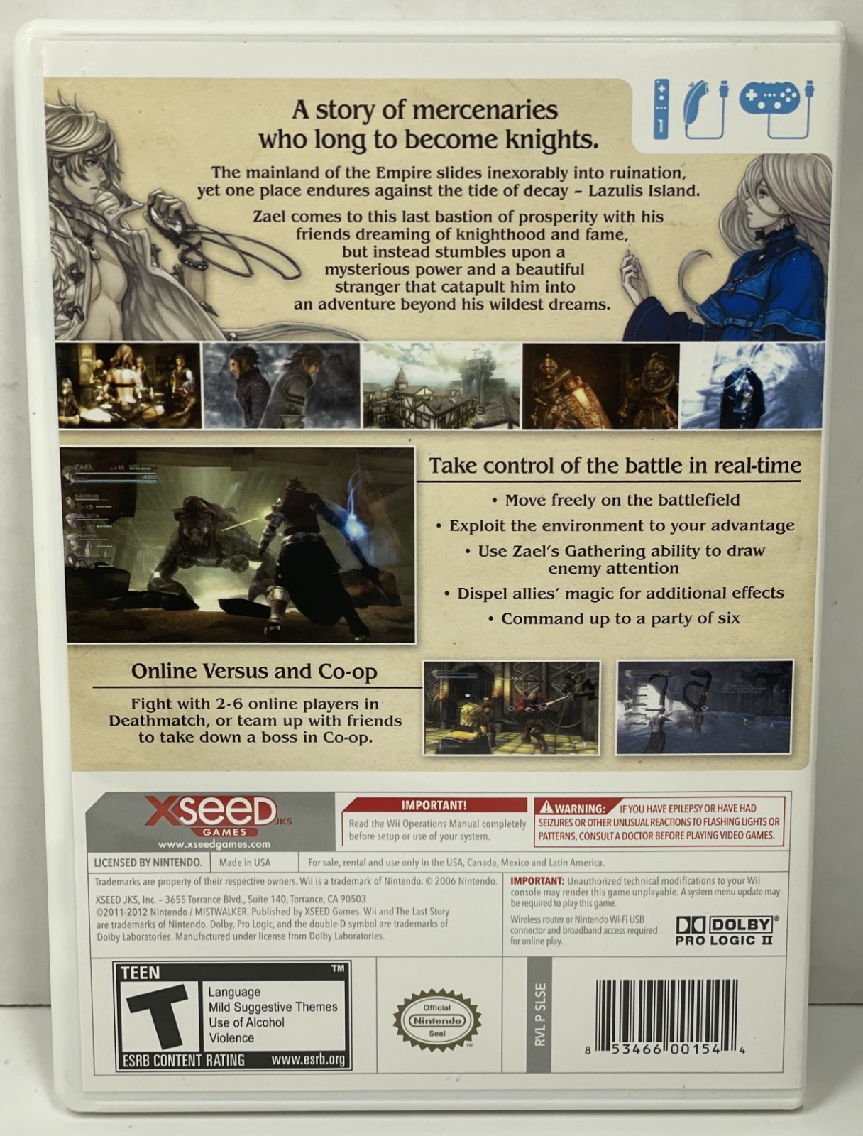 The Last Story Wii Limited Edition – Game – Manual – Art Book – Special Case
