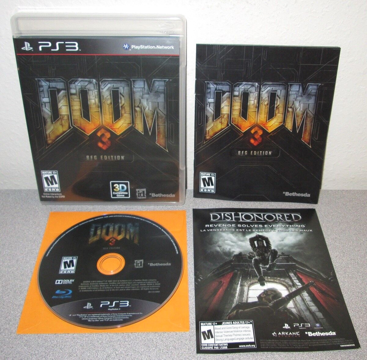 DOOM 3 BFG Edition Complete w/Manual PlayStation 3 id Software Shooter FPS PS3