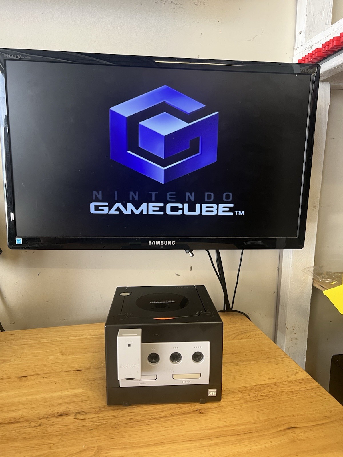 Nintendo GameCube DOL-001 Black Bundle W/ Cords + NEW Controller + AC Adaptor