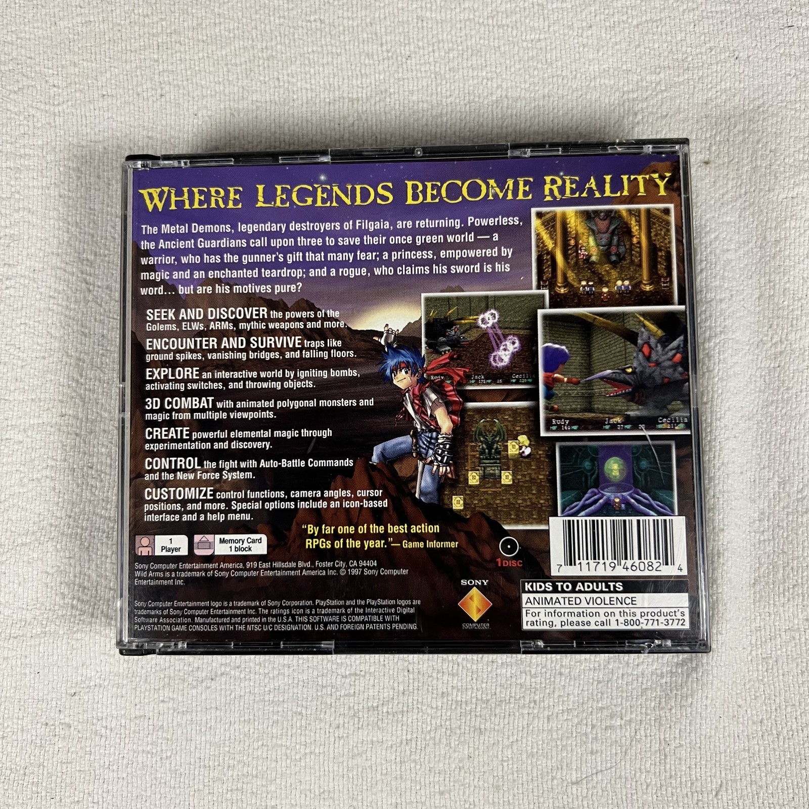 Wild Arms PS1 Sony PlayStation 1 Complete CIB Black Label Tested RPG