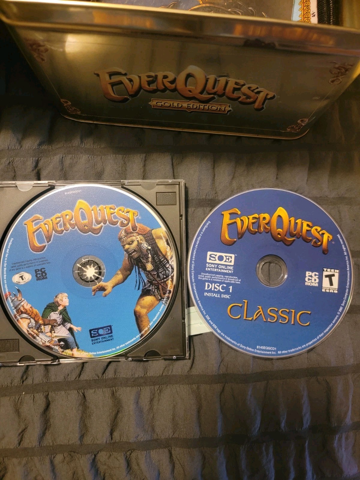 EverQuest PC Game Gold Edition 2002 Collector’s Tin Complete With Maps Etc