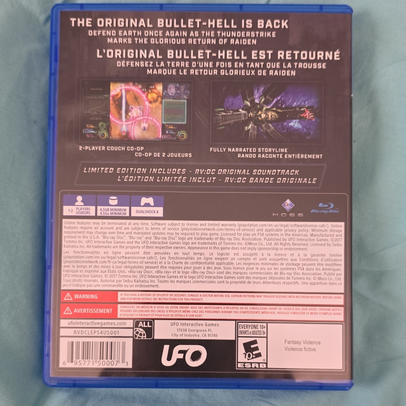 UFO Interactive Games Raiden V Director’s Cut PS4 Shooter Limited Edition w/ OST