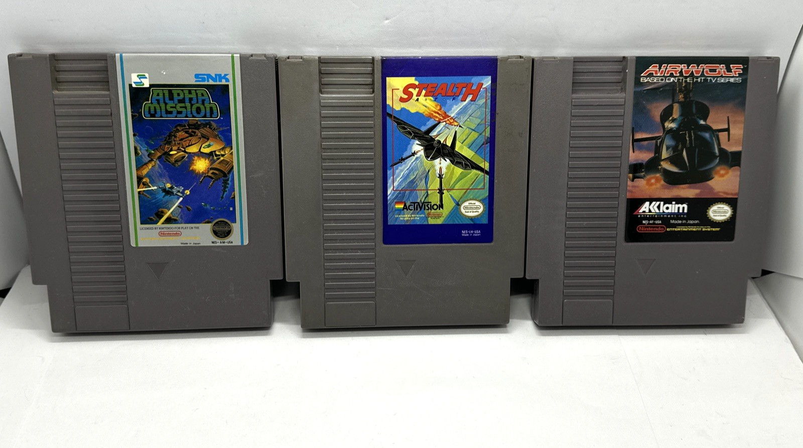 NES Alpha Mission Stealth Air Wolf Nintendo Entertainment System Cleaned Tested