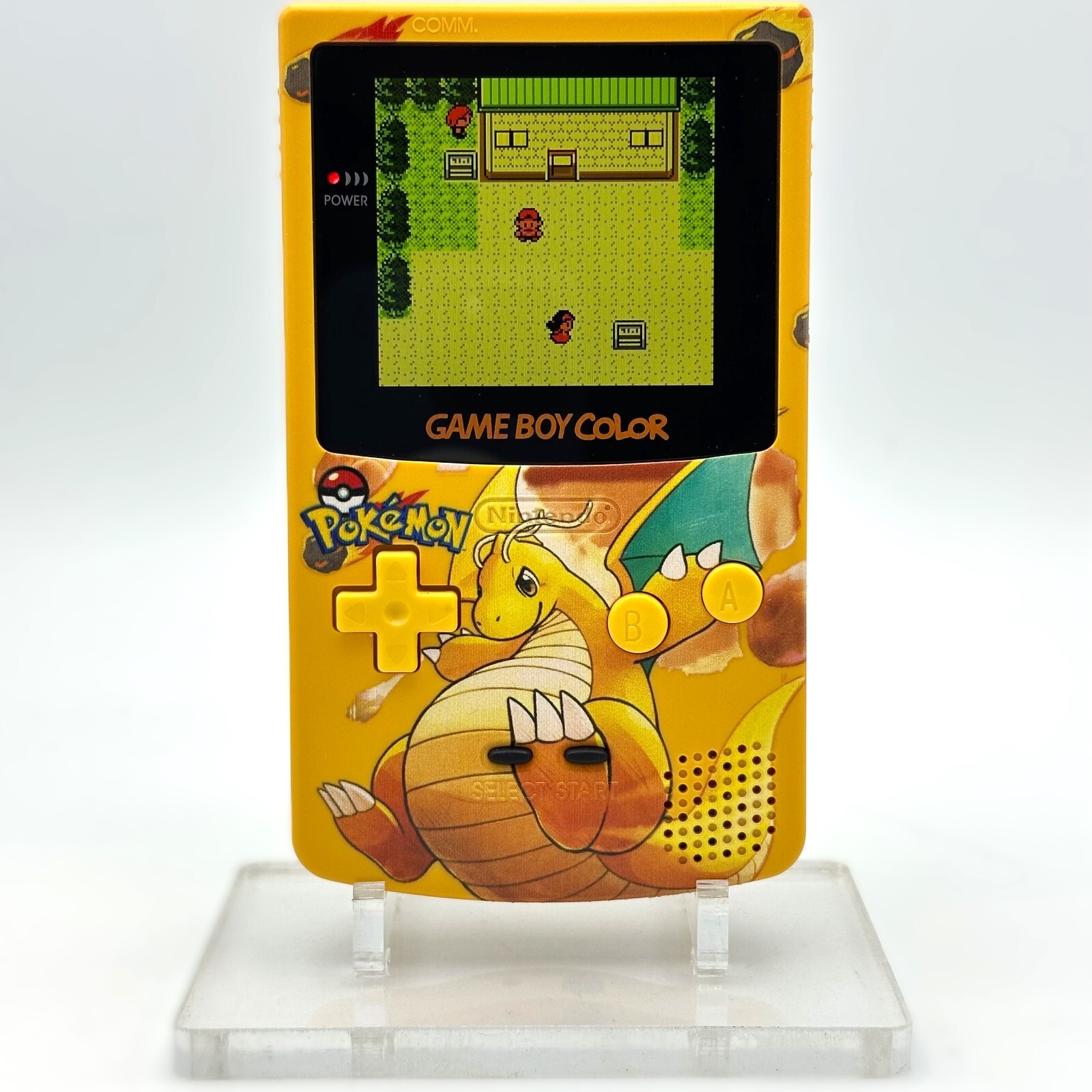Nintendo Game Boy Color GBC Backlit IPS Mod Console Yellow Dragonite Pokemon UV