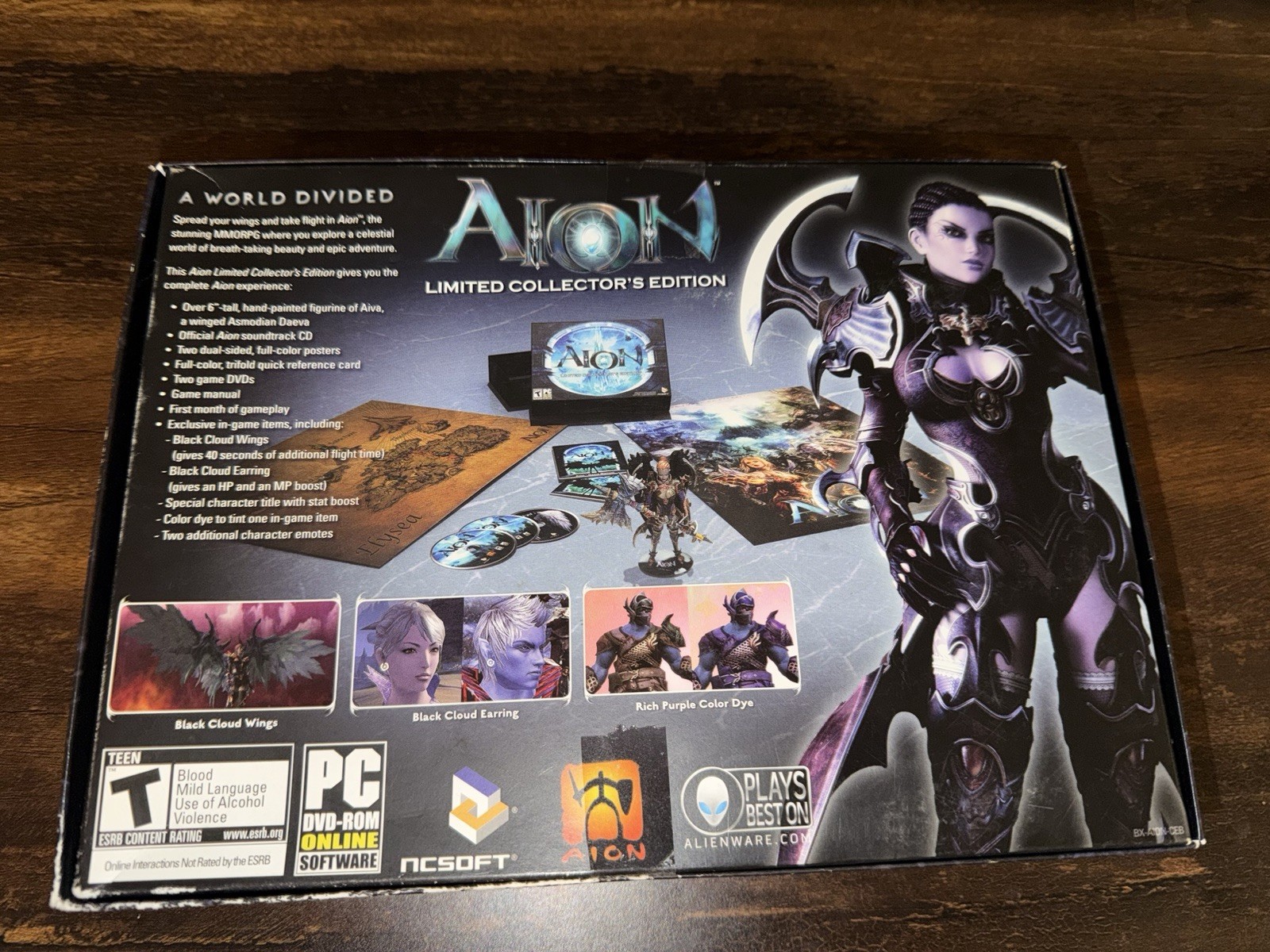 Aion Limited Collector’s Edition PC DVD-ROM 2009 Complete Set with Sealed Figure