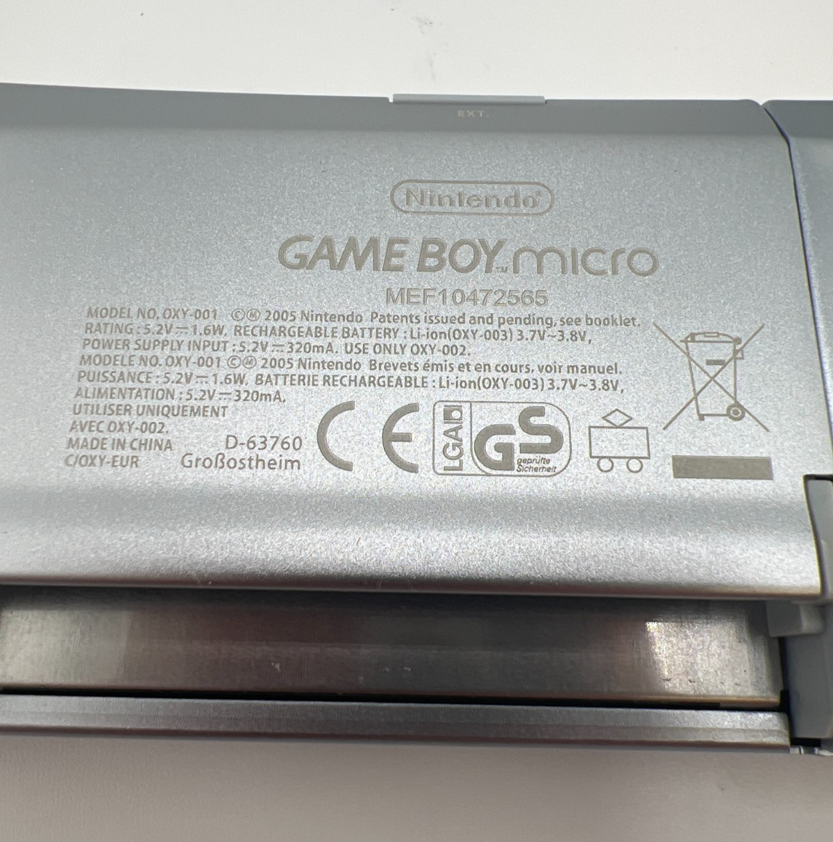 Nintendo Game Boy Micro Silver Console Tested Works Great & Excellent Condition