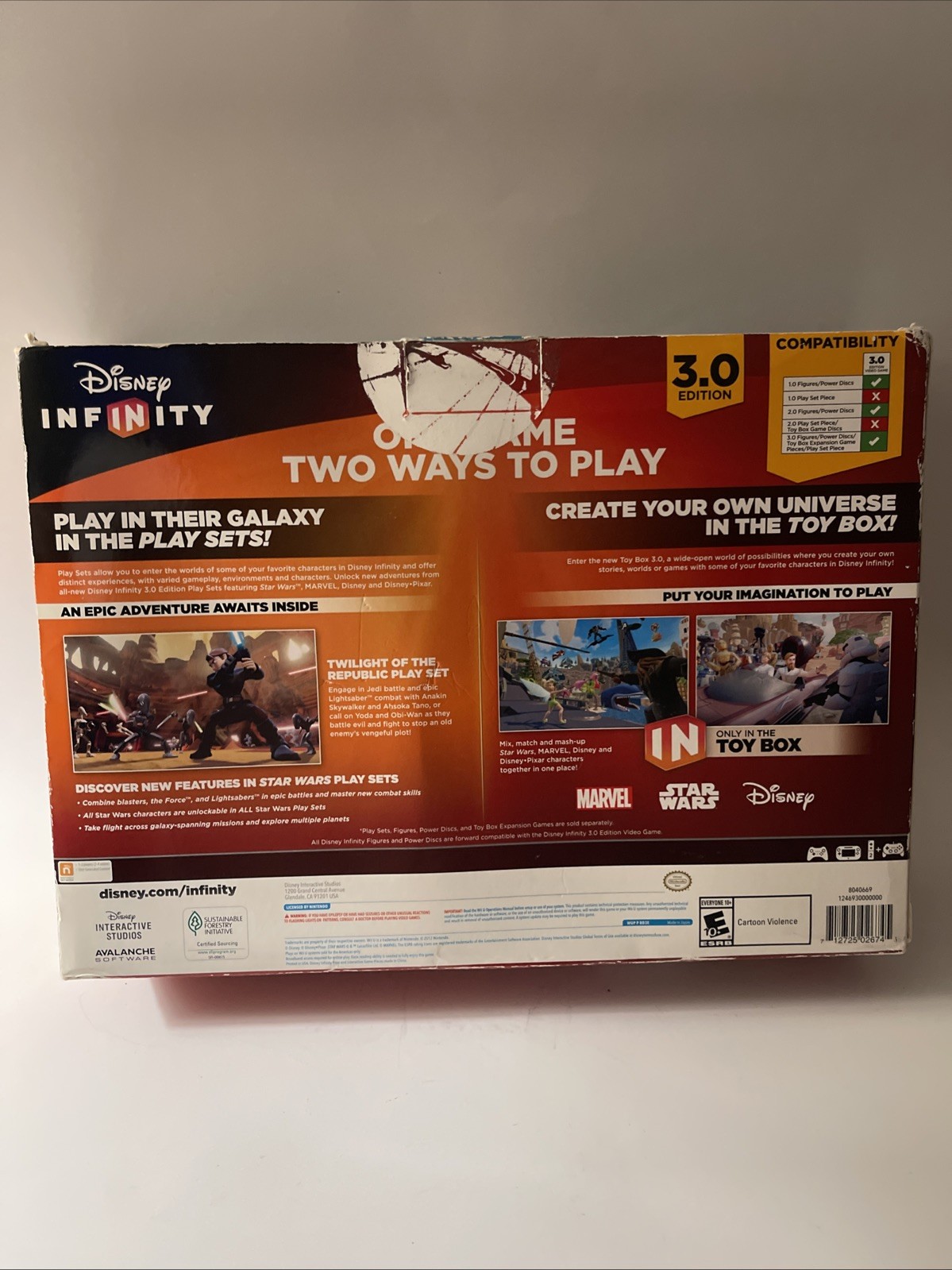 Disney Infinity 3.0 Wii U Star Wars Starter Pack Play Set Nintendo Box Damage