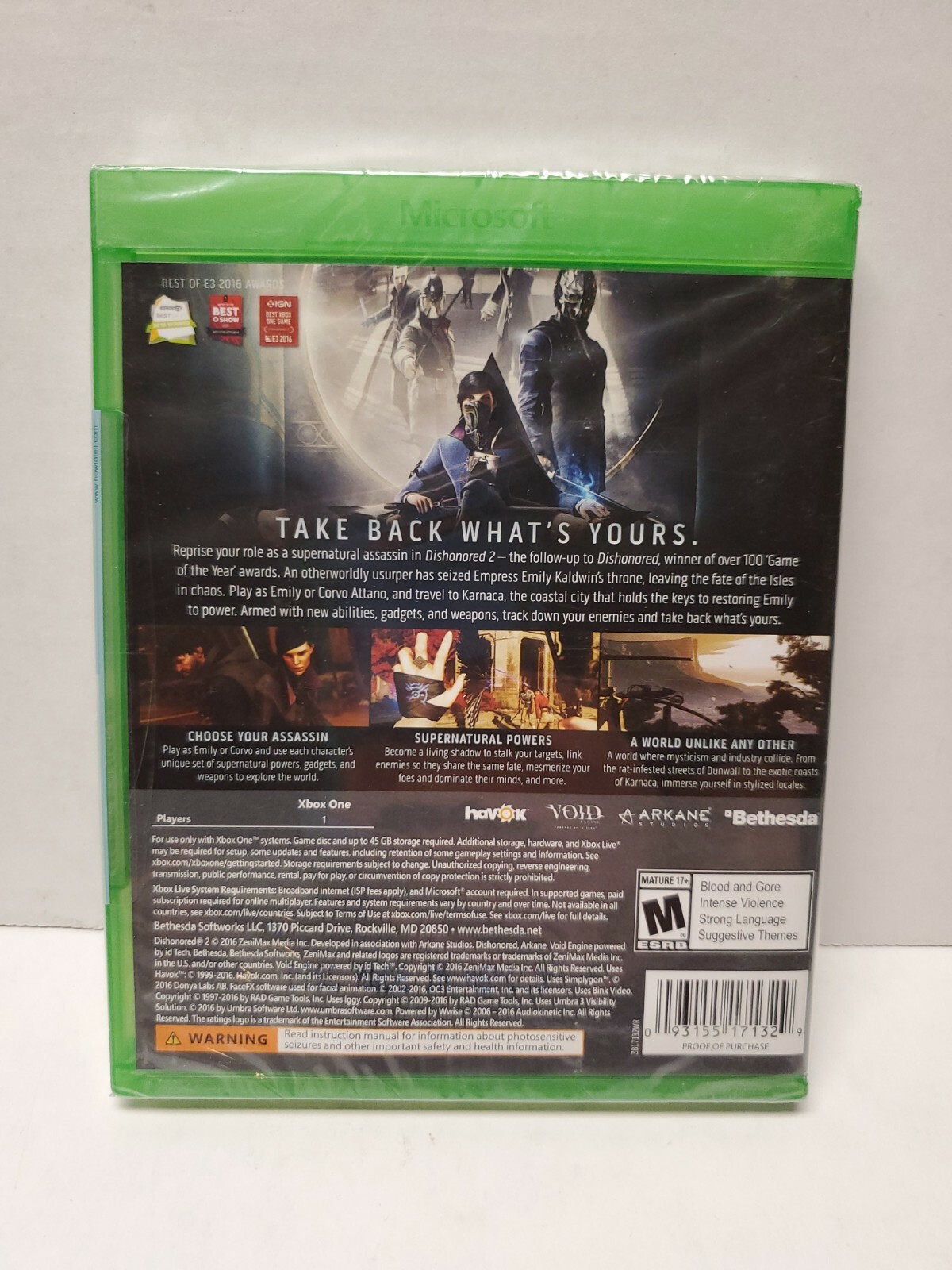 🔥Brand New Sealed Xbox One / Xbox X Series Dishonored 2 Standard Edition Gift