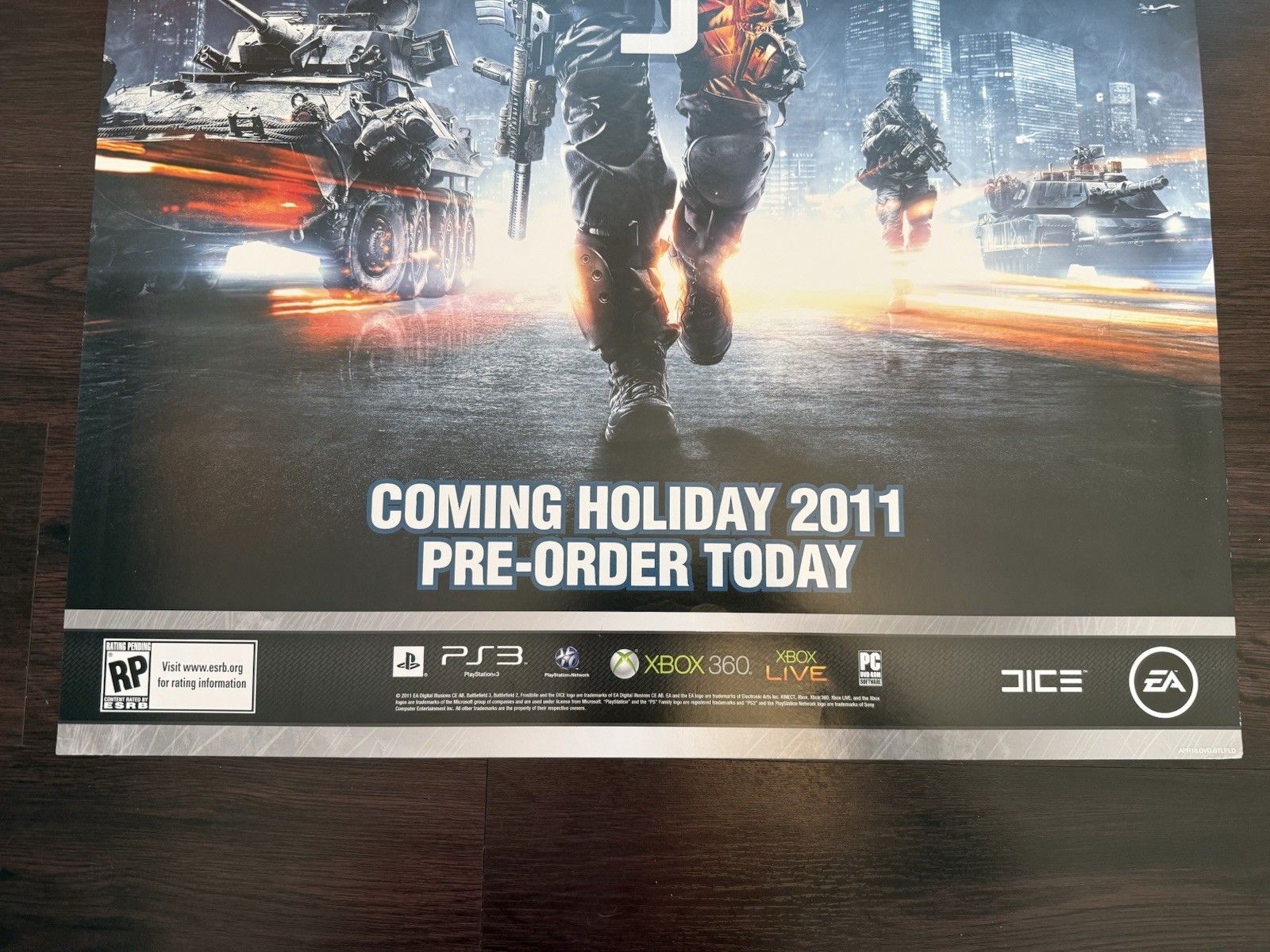 2011 Battlefield 3 Pre-Order Promo Poster – Rating Pending