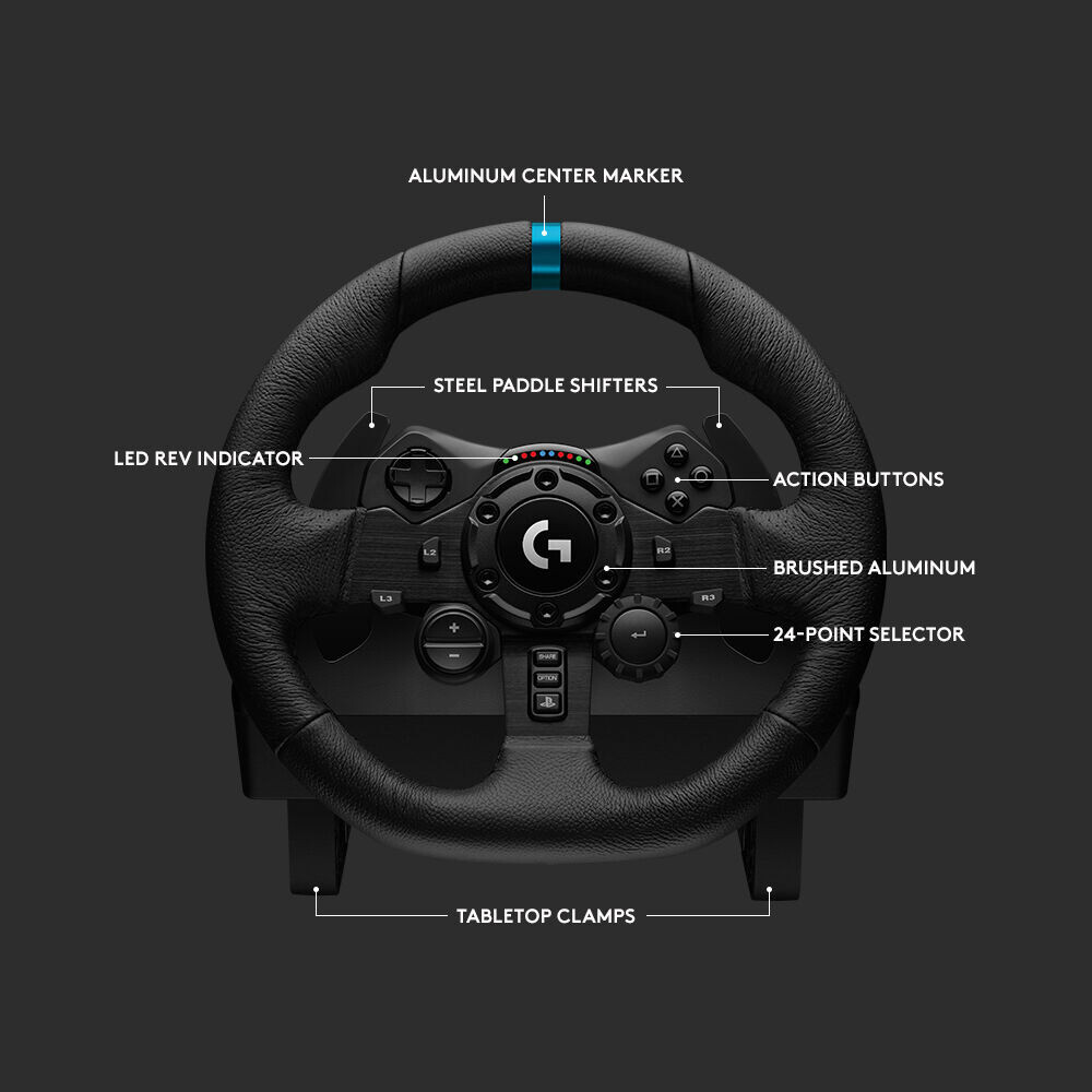 Logitech G923 Racing Wheel & Pedals for PC PS4 & PS5 Featuring TRUEFORCE