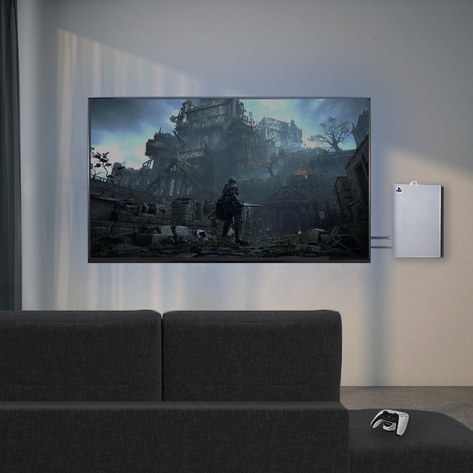 VIVO White Steel Wall Mount Designed for PS5 Console, 2 Controller Mounts