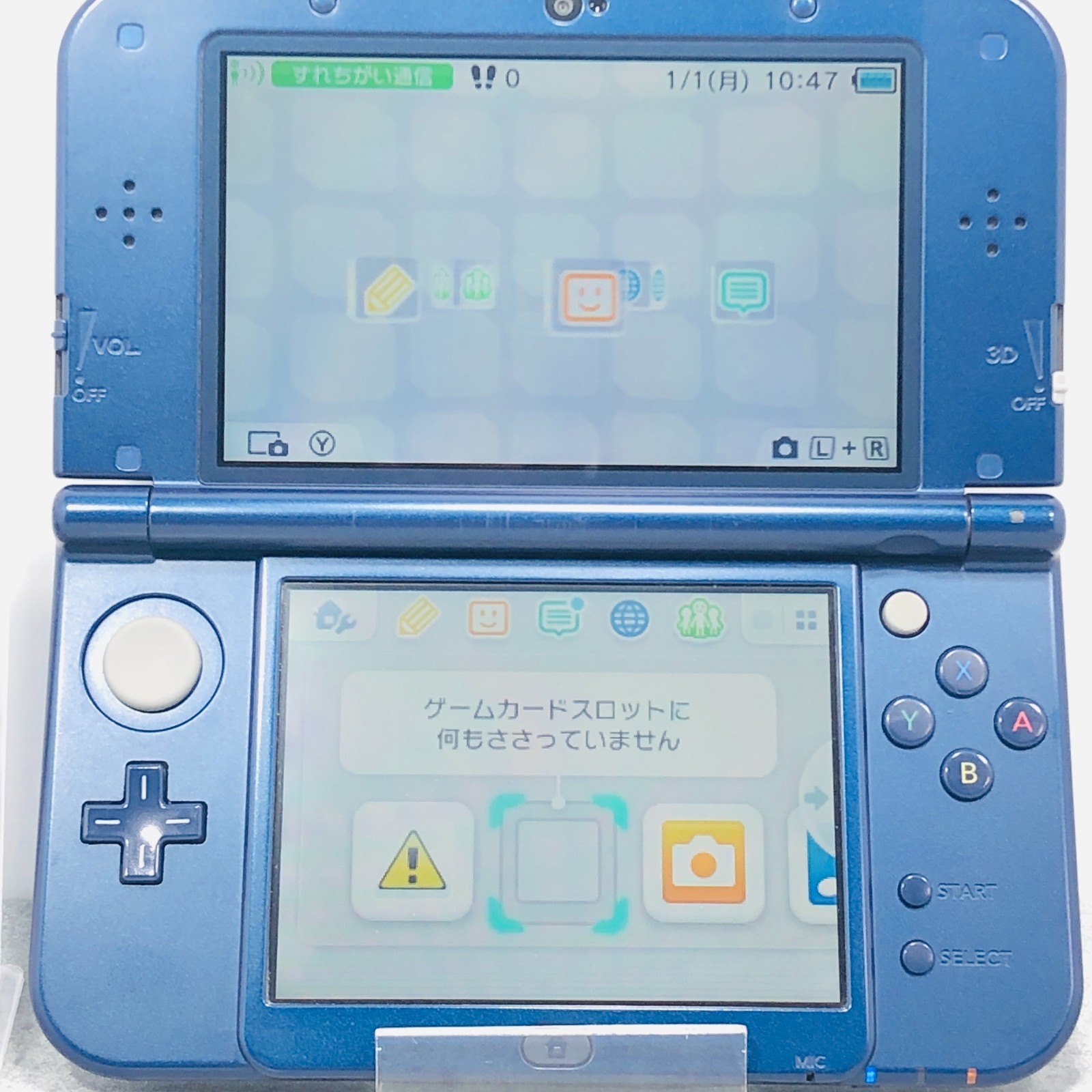 [EX+5] New Nintendo 3DS LL XL Metallic Blue console Japan Tested NTSC-J 06-109