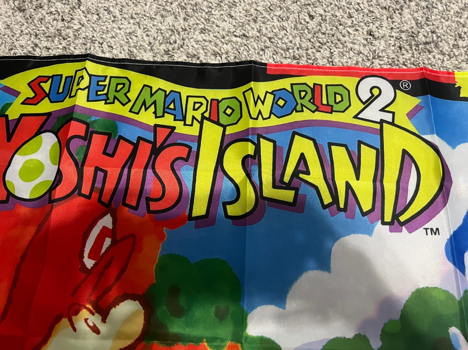 Super Mario World 2 Yoshi’s Island Custom Wall Flag Tapestry 2 x 3 Ft SNES