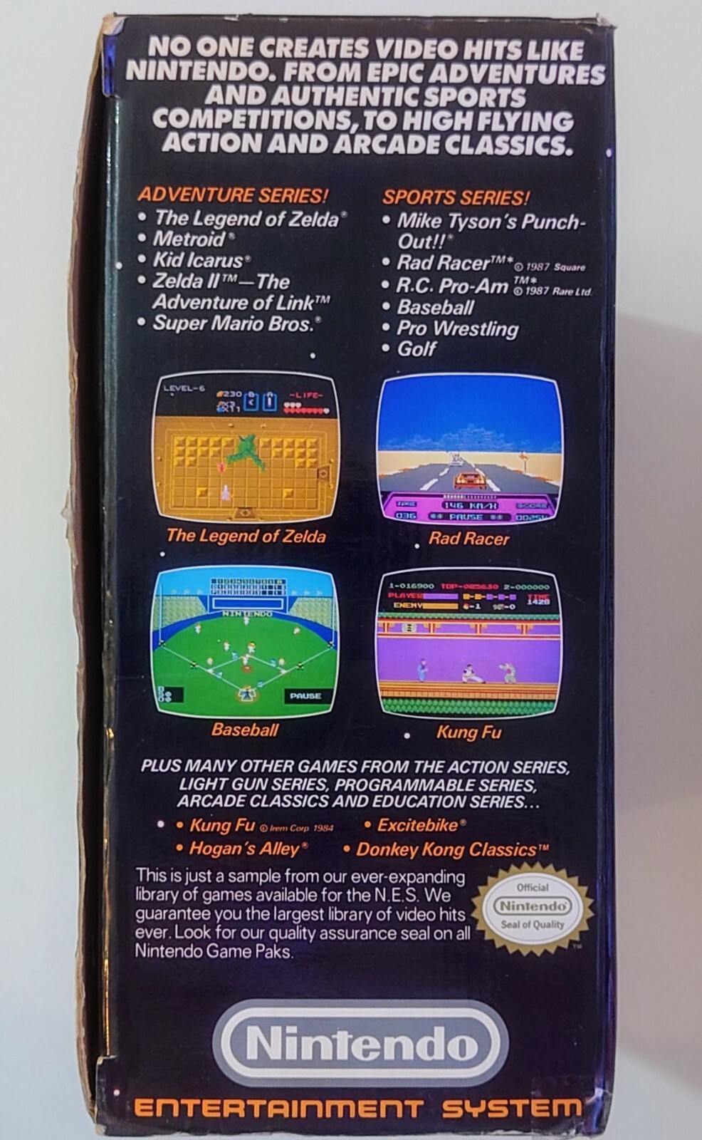 1989 oval seal Action Set complete in box original Nintendo NES Near Mint