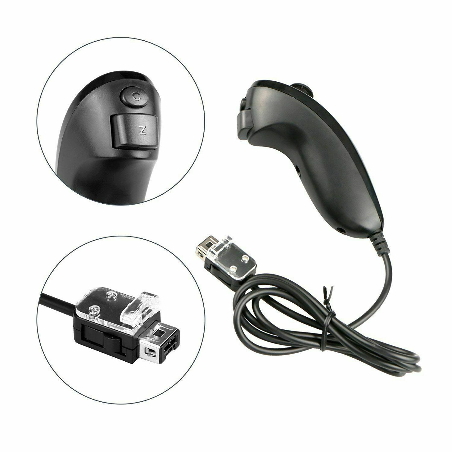 Nunchuck Wii Nunchuk Video Game Controller Remote For Wii & Wii U Console US