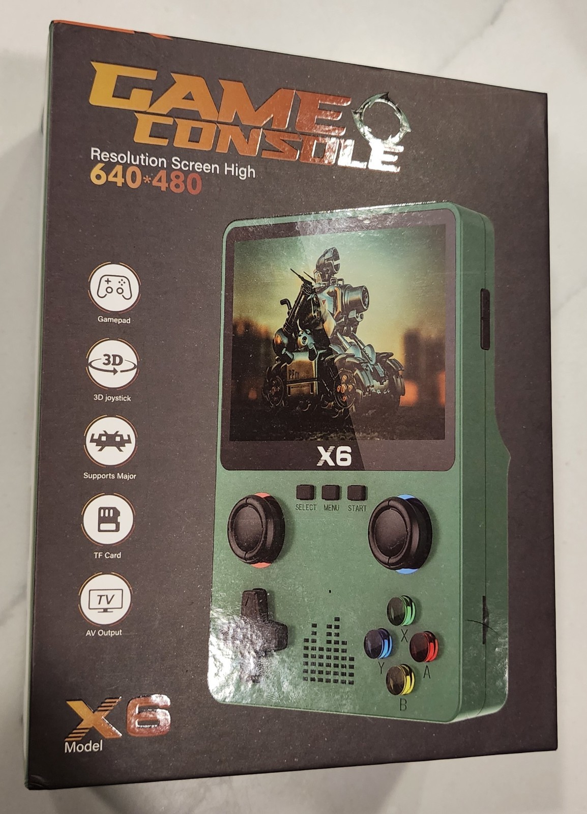 Retro Handheld Game Console-Model X6-Dual Joystick-640 Res & 480 Pix-3.5″ screen