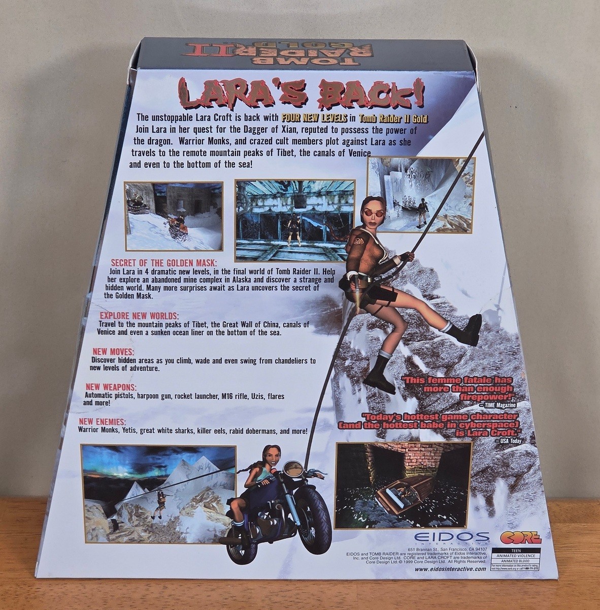 New Sealed Tomb Raider II Gold Lara Croft EIDOS Trapezoid PC Big Box Game CIB
