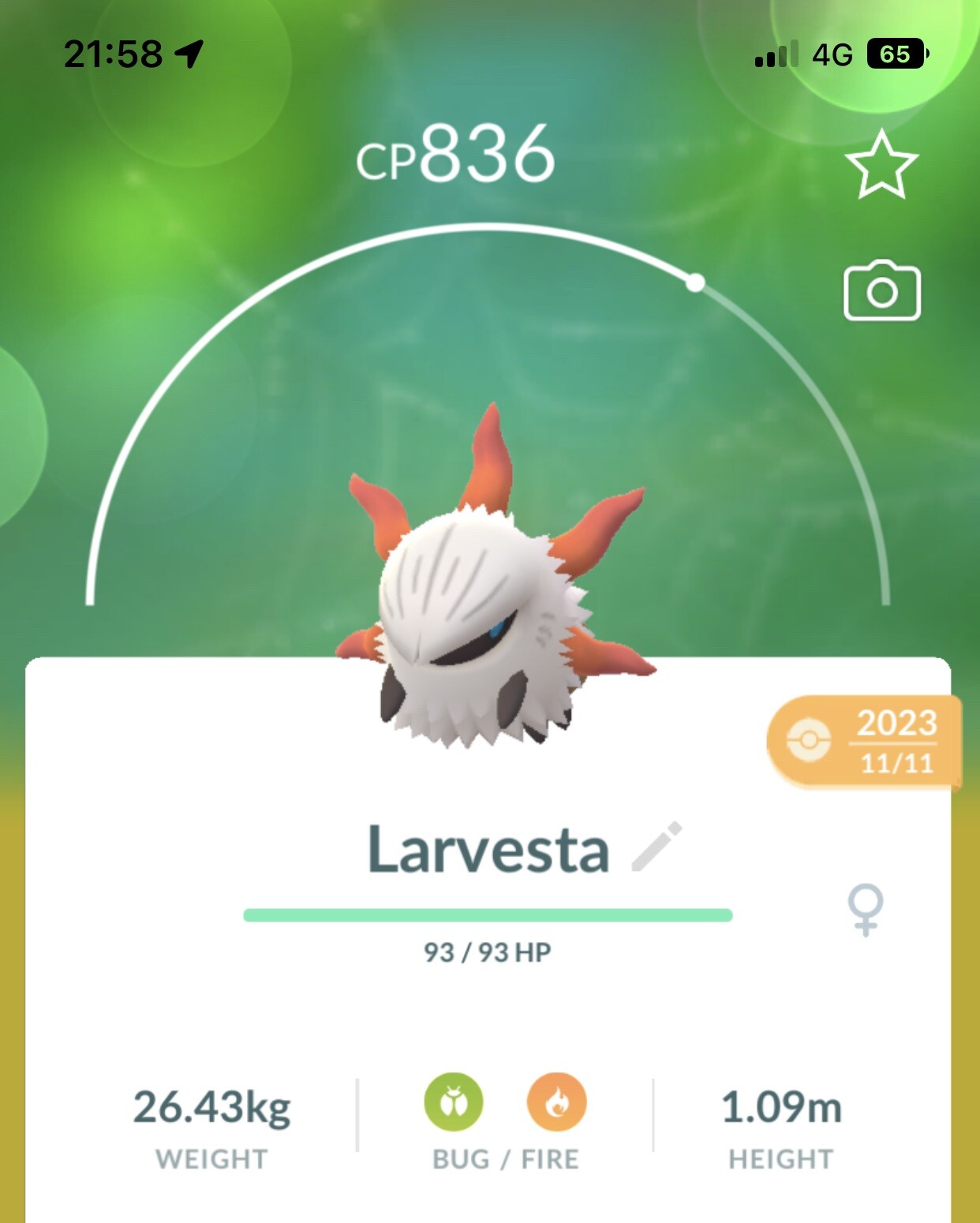 Larvesta Pokemon Lucky Trade Go Pokémon Volcarona Gen5 Unova Read Description