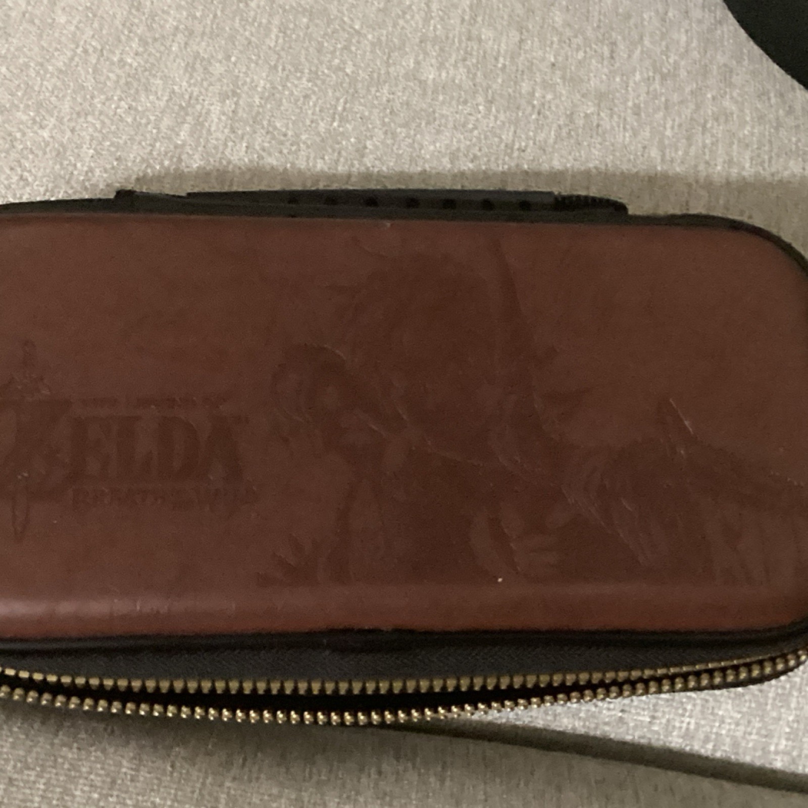 Nintendo Switch Zelda Breath of the Wild Brown Synthetic Leather Carrying Case