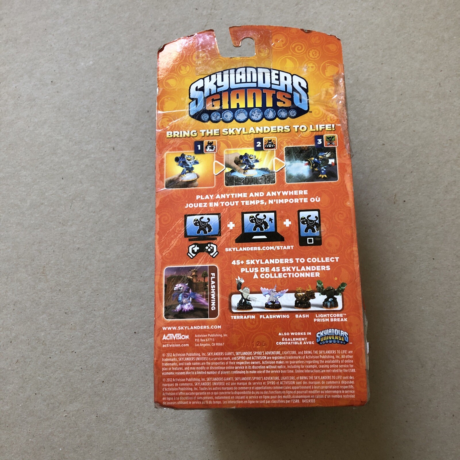 Skylanders Giants FLASHWING Figure Repackaged Box