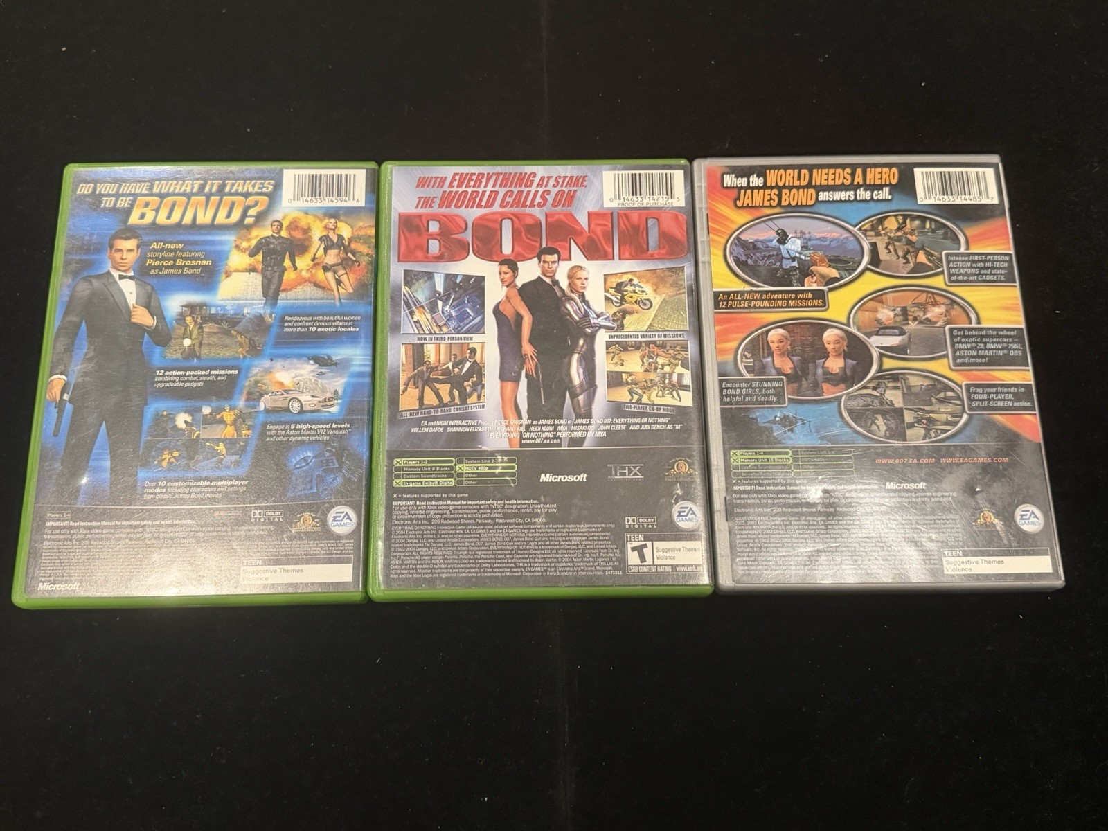 Original XBOX 007 Assorted Game Lot of 3(Night Fire-Agent Under Fire-Everything