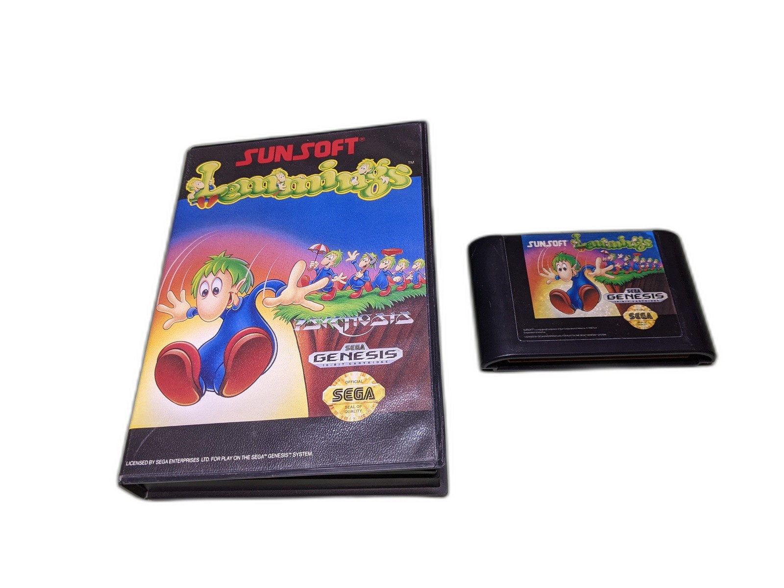 Lemmings Sega Genesis Cartridge and Case