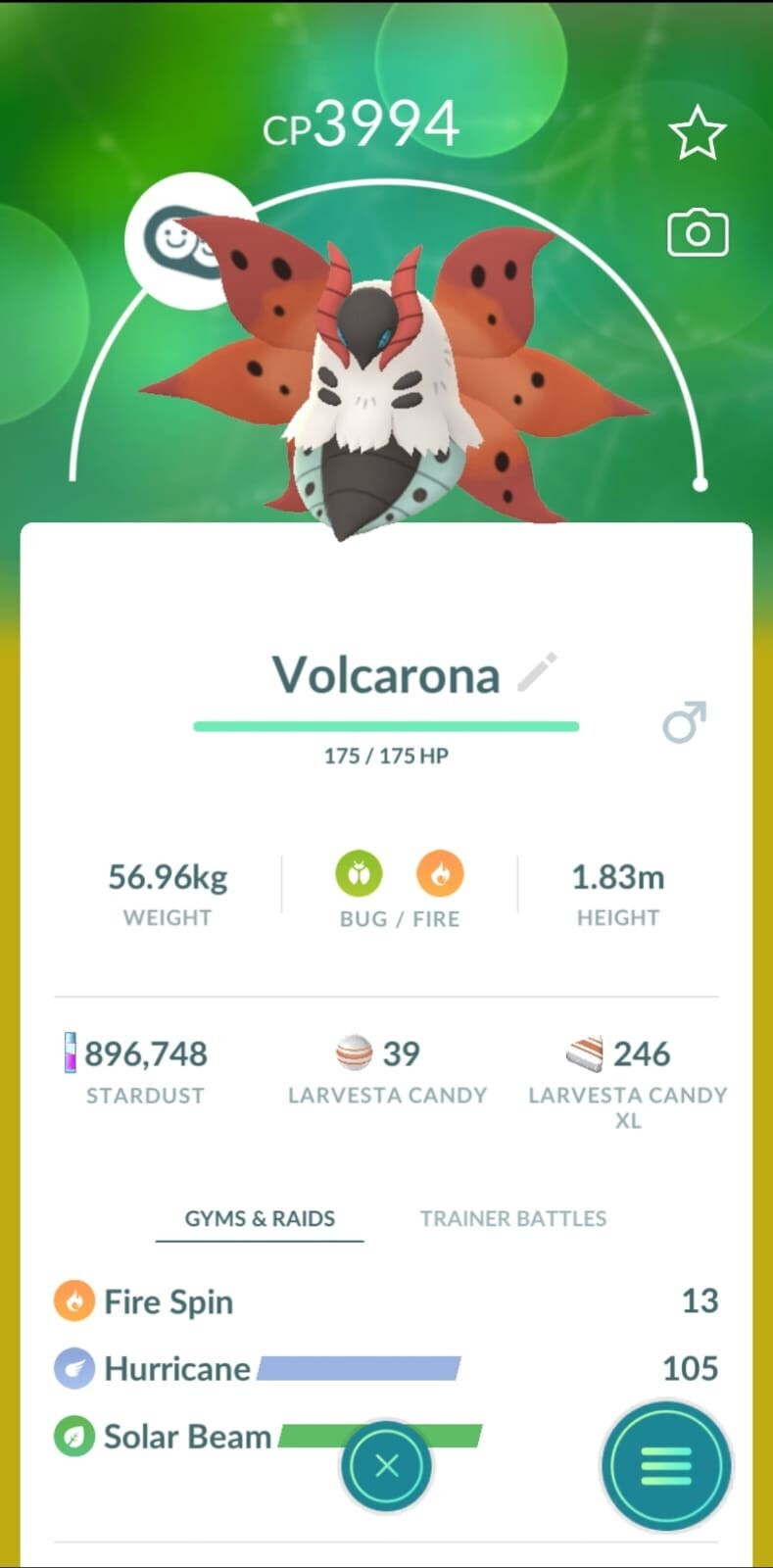 Volcarona (L-50) 3 Moveset Pokemon Go – For Pvp Master League