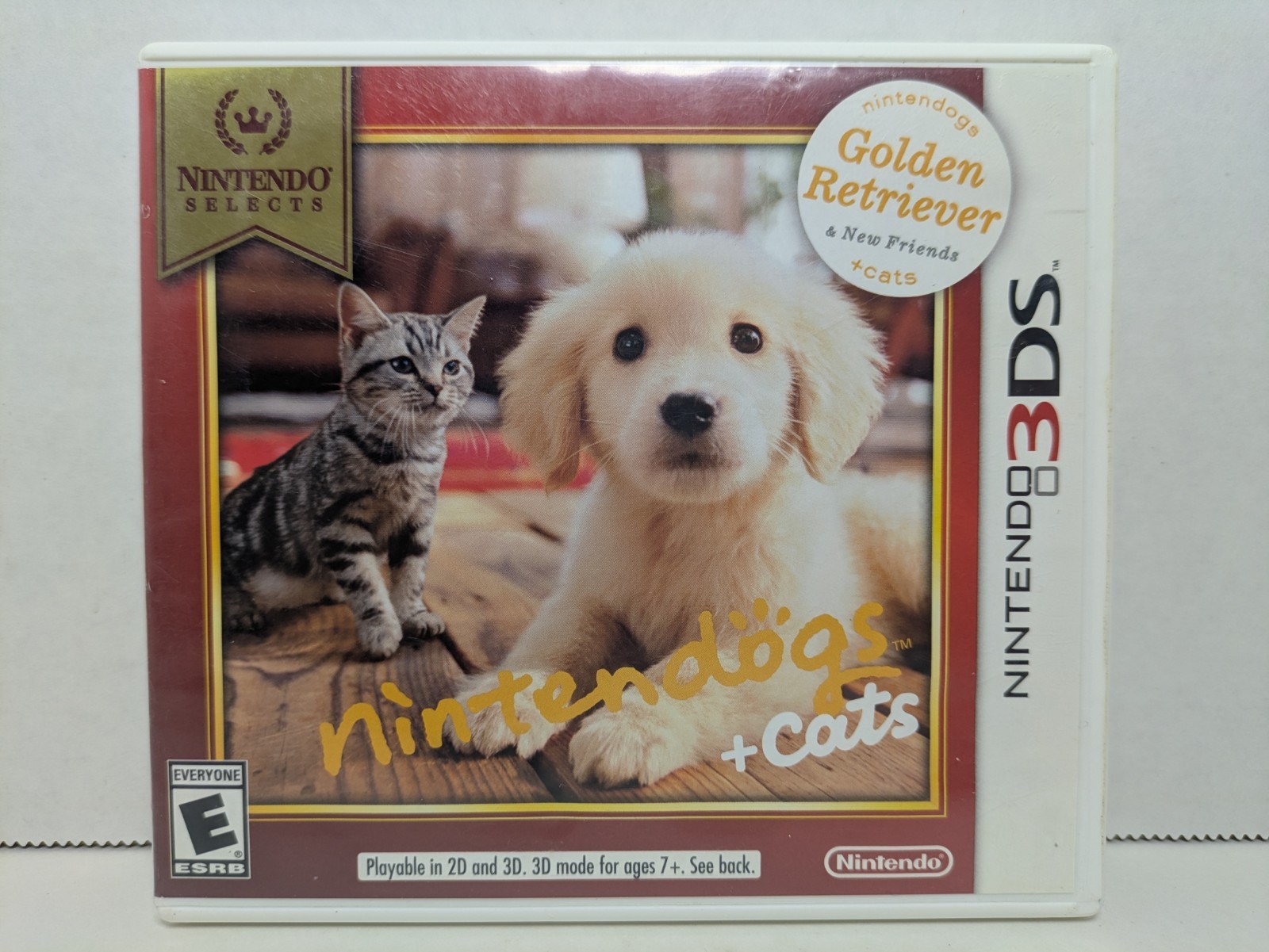 *NO GAME* Nintendogs + Cats: Golden Retriever & New Friends (3DS, 2011) Case