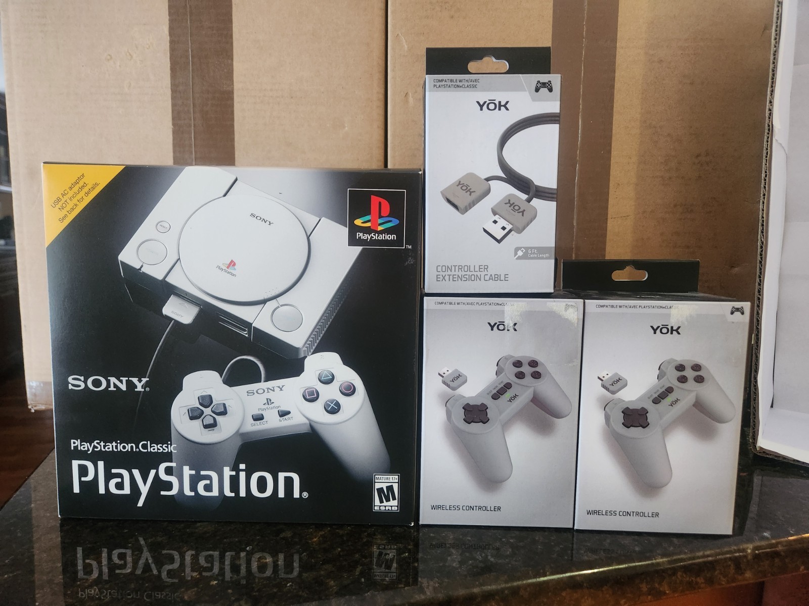 Sealed Sony PlayStation Classic – 2 Wireless Yok Controllers & Yok Wire Extender