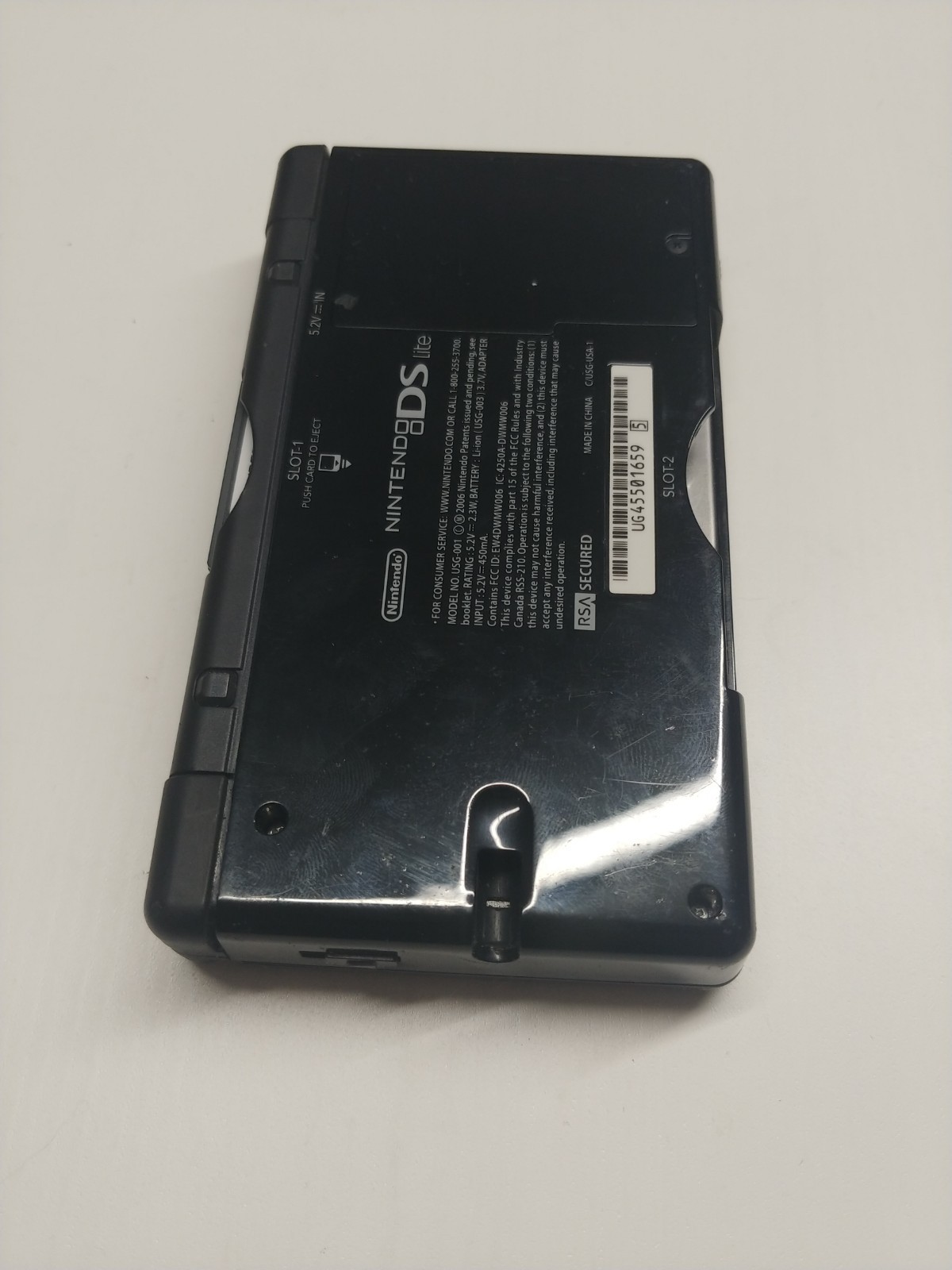 Nintendo DS Lite Onyx Black Handheld Gaming System Console Only Broken Hinge